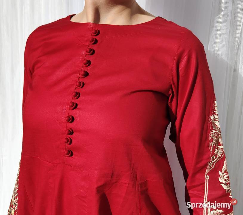 Orientalna tunika sukienka czerwona M 38 bawełna zachodniopomorskie Szczecin