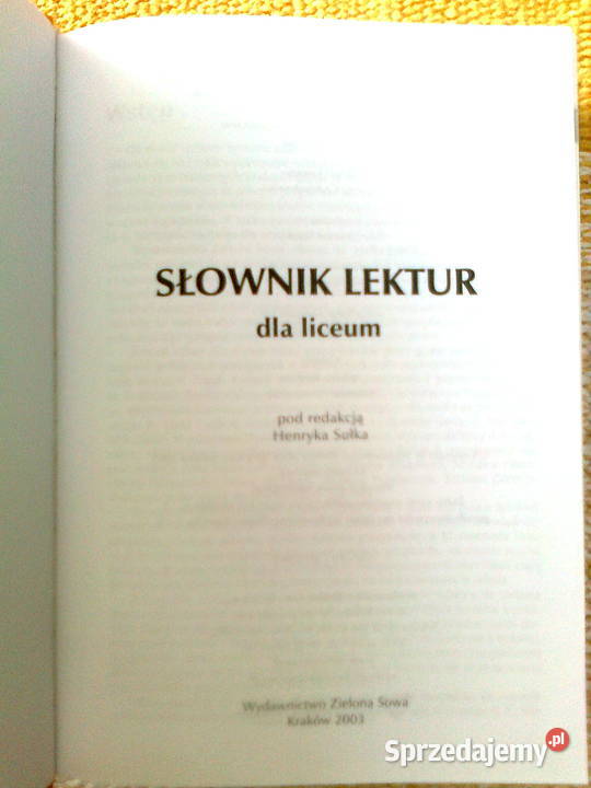 Słownik lektur liceum red Henryk Sułek mazowieckie Warszawa