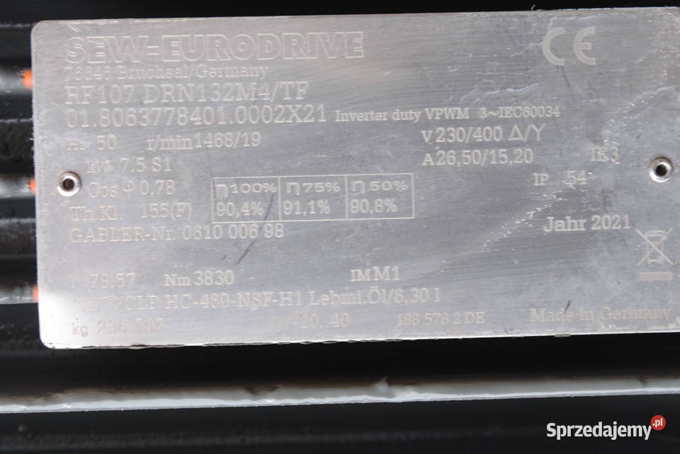 Motoreduktor kołnierzowy 75kw 19obrmin Firmy SEW Kargowa