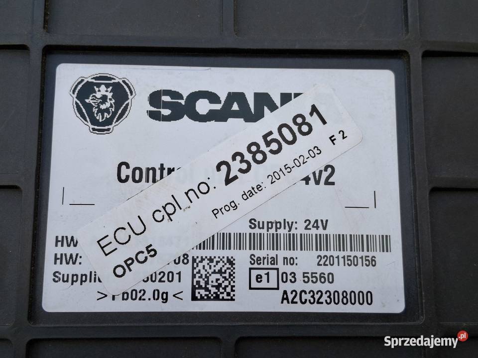 SCANIA STEROWNIK SKRZYNI BIEGÓW OPC5 MODUŁ ciężarowe lubuskie Bieleń sprzedam