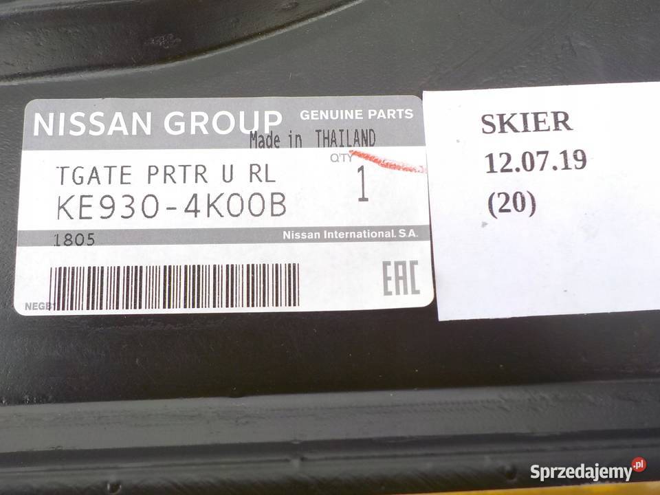 OSŁONA WEWNĘTRZNA TYLNEJ KLAPY NISSAN NAVARA