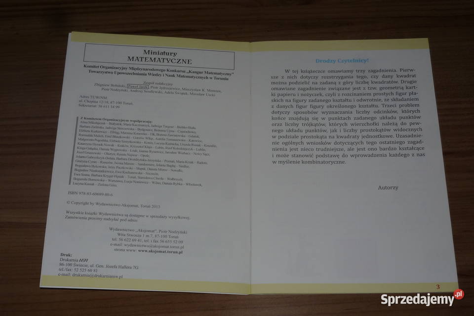 Miniatury Matematyczne Kangur cz41 mazowieckie Zielonka