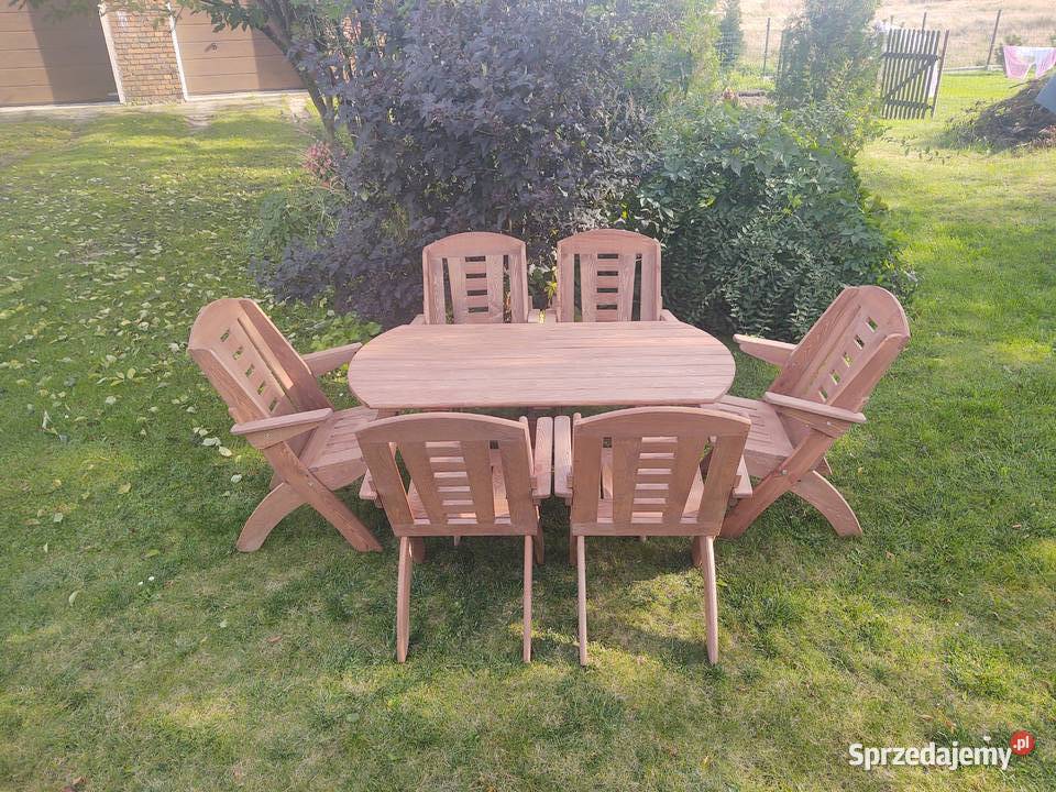 Meble ogrodowe drewniane składane typ X lamel 8 Kalety