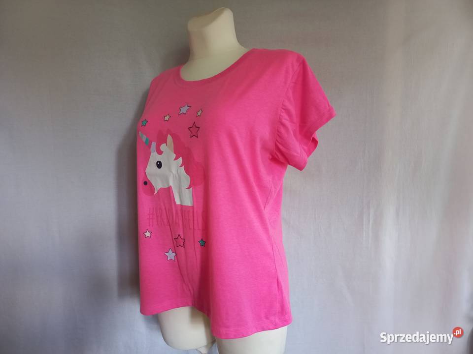PIŻAMA góra damska Tshirt nie do spania r ML różowy