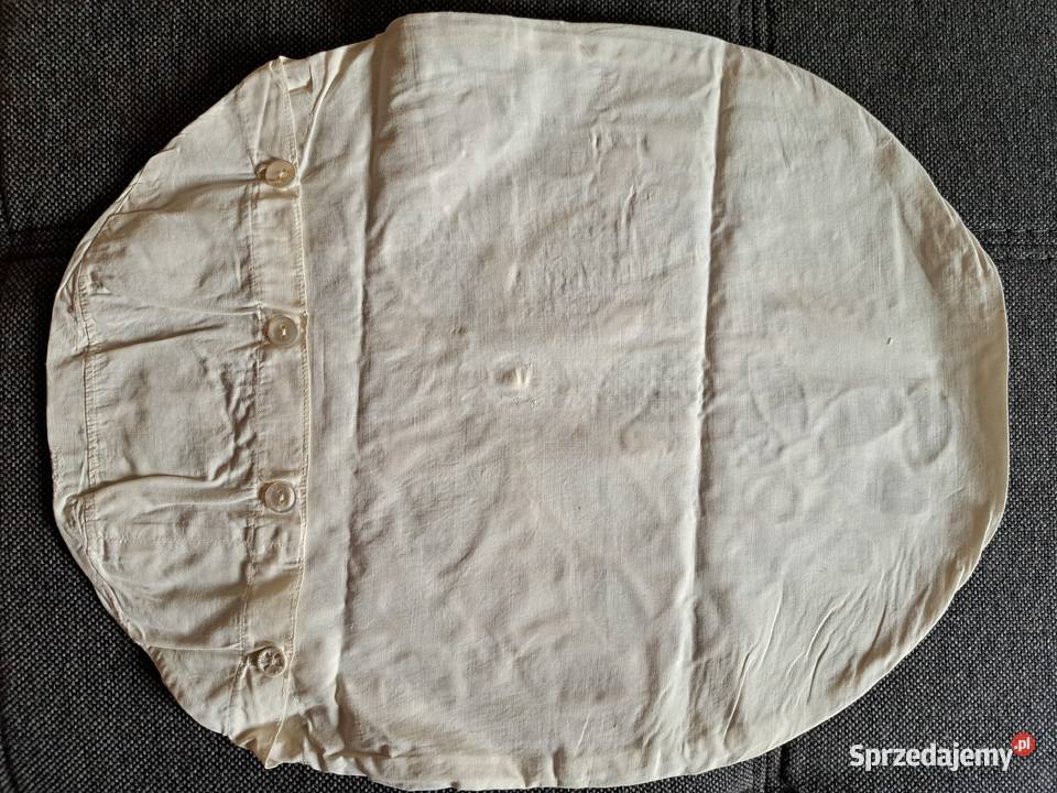Poszewka na poduszkę owal 34x42 haftowana stara Łódź