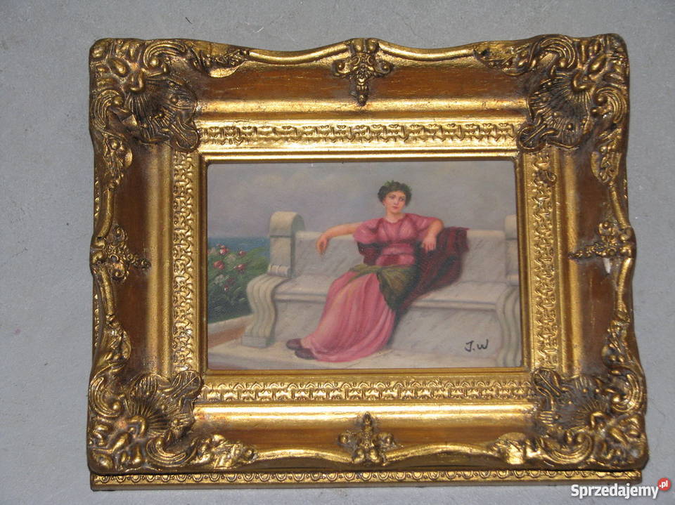 Obraz na drewnie bogini grecka złota rama Kraków sprzedam