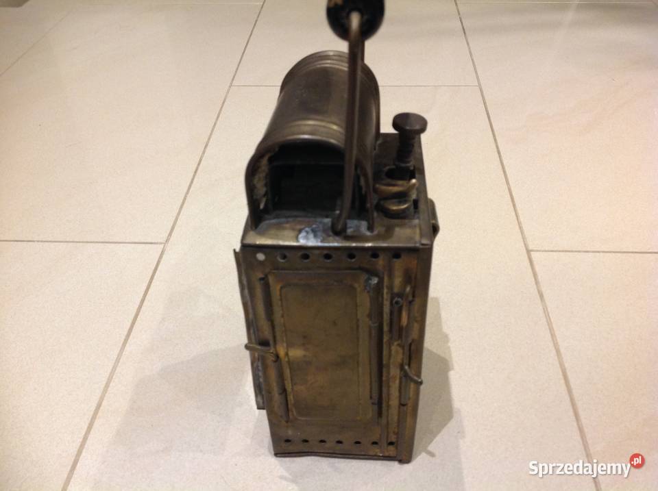 Stara Lampa Mosiężna Karbidowa Sygnowana Nowa Sól