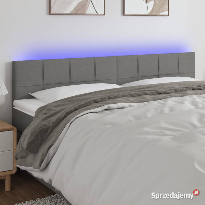 Zagłówek do łóżka z LED ciemnoszary 200x5x7888 Warszawa