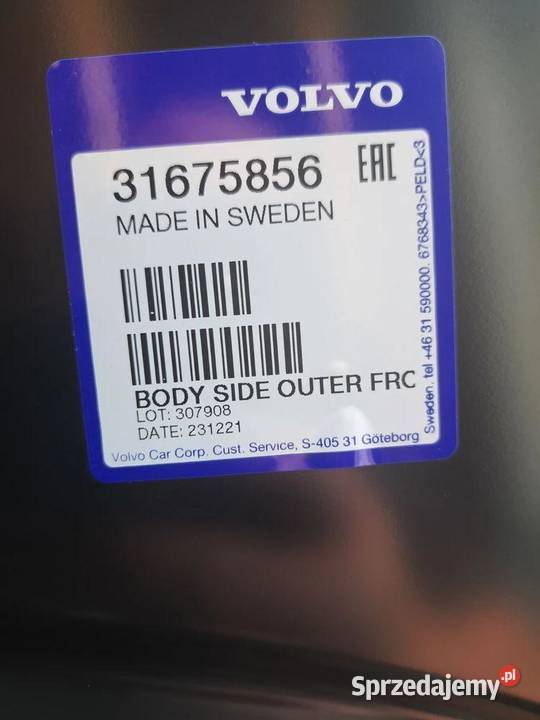 próg prawy słupek B Volvo V90 II 31675856 prawy dolnośląskie