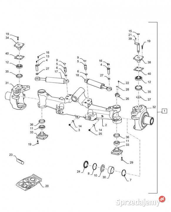 Holland T6090 T6070 Oś 87714059