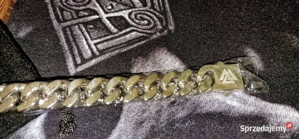 masywna stalowa bransoletka Vikinga Valknut Sochaczew