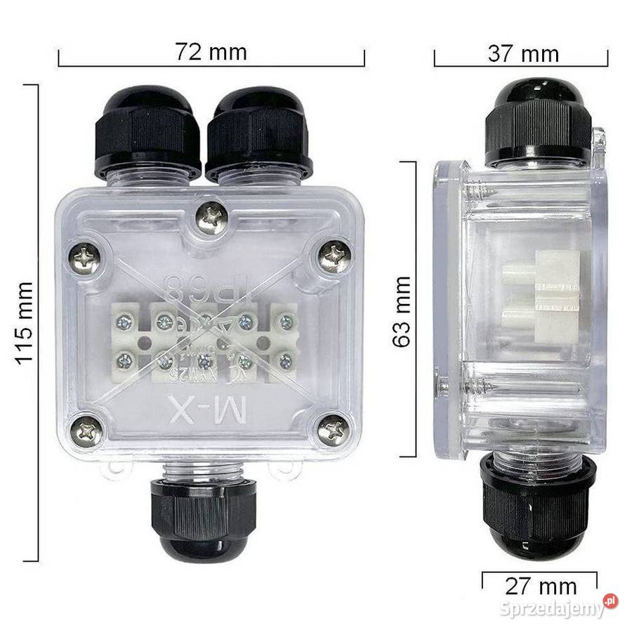 Puszka hermetyczna trójnik złącze kablowe