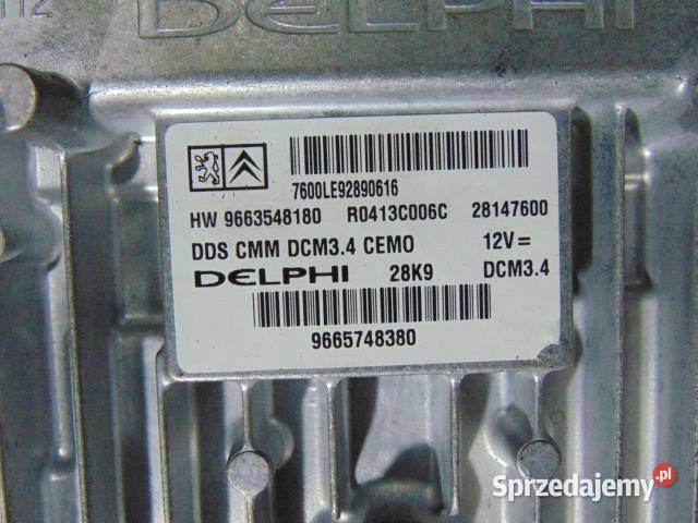 KOMPUTER SILNIKA PEUGEOT 407 20 HDI 9663548180 wielkopolskie sprzedam