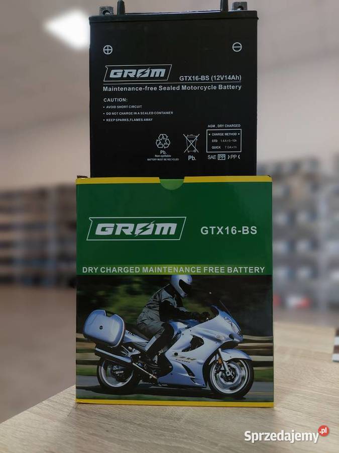 Akumulator motocyklowy GROM GTX16BS YTX16BS Akumulatory motocyklowe