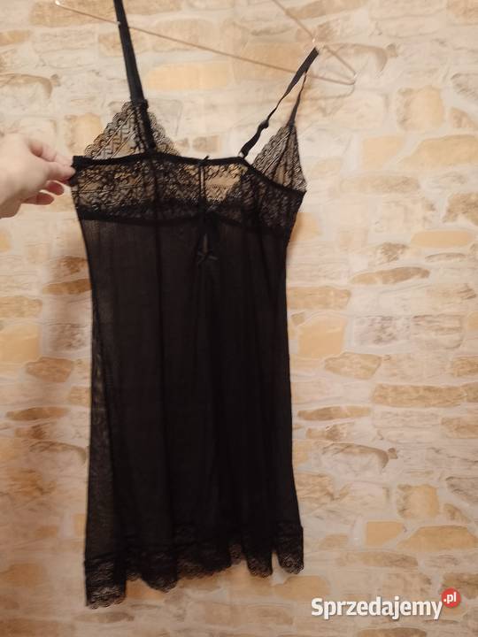 4042 LXL Zmysłowa czarna koronkowa halka pod małopolskie Kraków