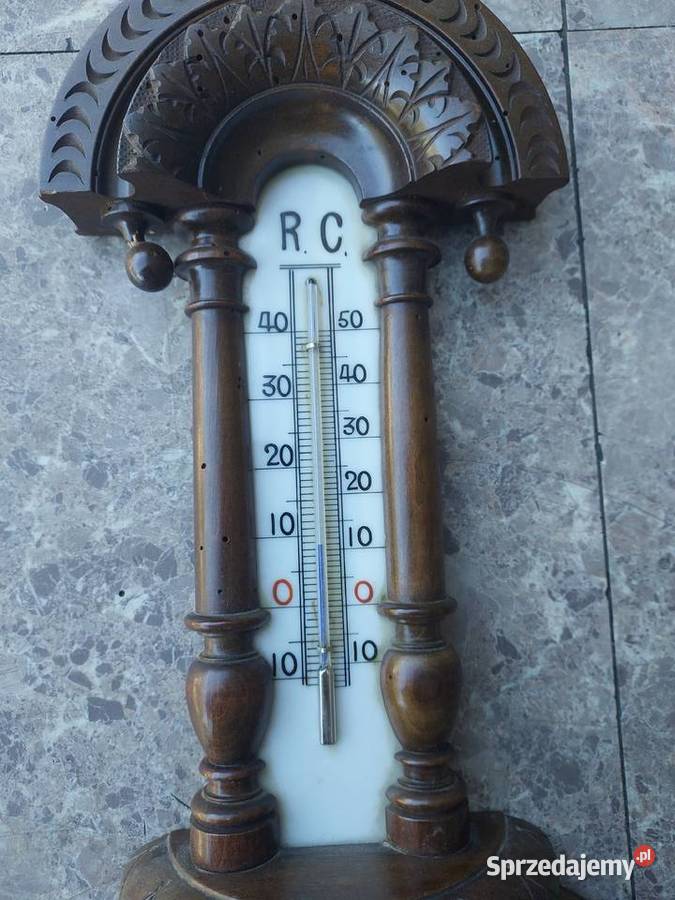 8 Stary secesyjny barometr ścienny termometr do Tczew