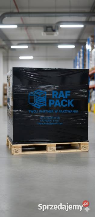 Folia stretch ręczna czarna 25 440 rolek paleta łódzkie Radomsko sprzedam