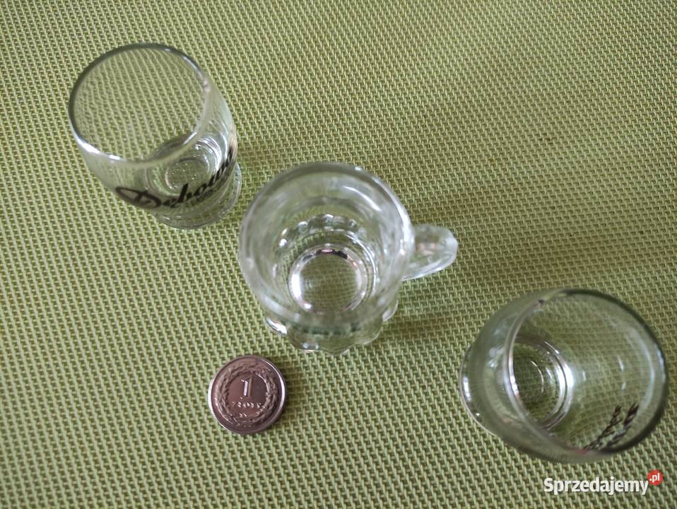 Kolekcjonerskie mini kieliszki szklane 3 Okazja mazowieckie Pruszków