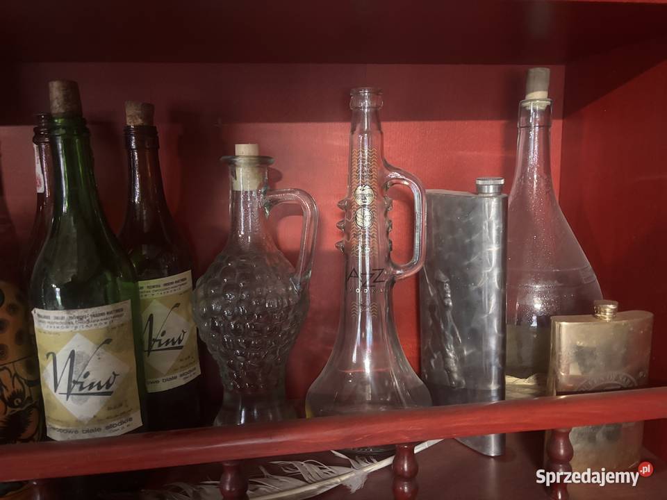 stara butelka alkocholu PRL winie wodce piwie Kosianka-Trojanówka