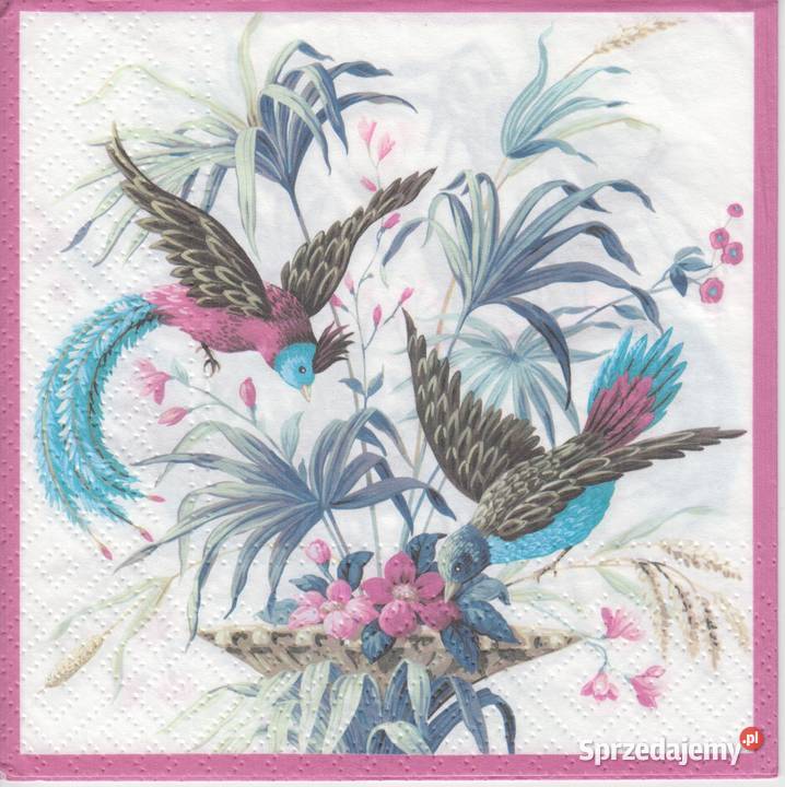 Decoupage serwetki ptaki ptaszki kwiaty sikorki Skarżysko-Kamienna sprzedam