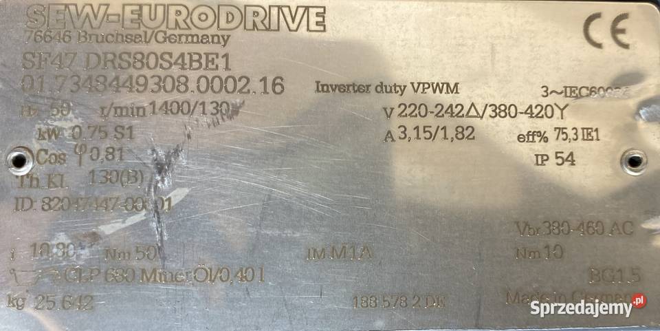 motoreduktor przekładnia 075kW 130obr 3fazowy
