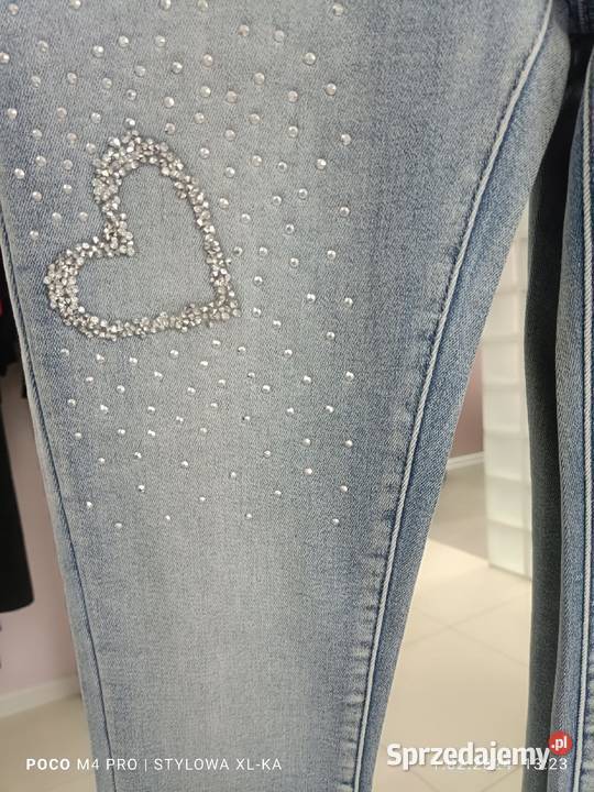 Jeans damski HEYCIO XLpas 7694 cekiny niebieski Wieluń