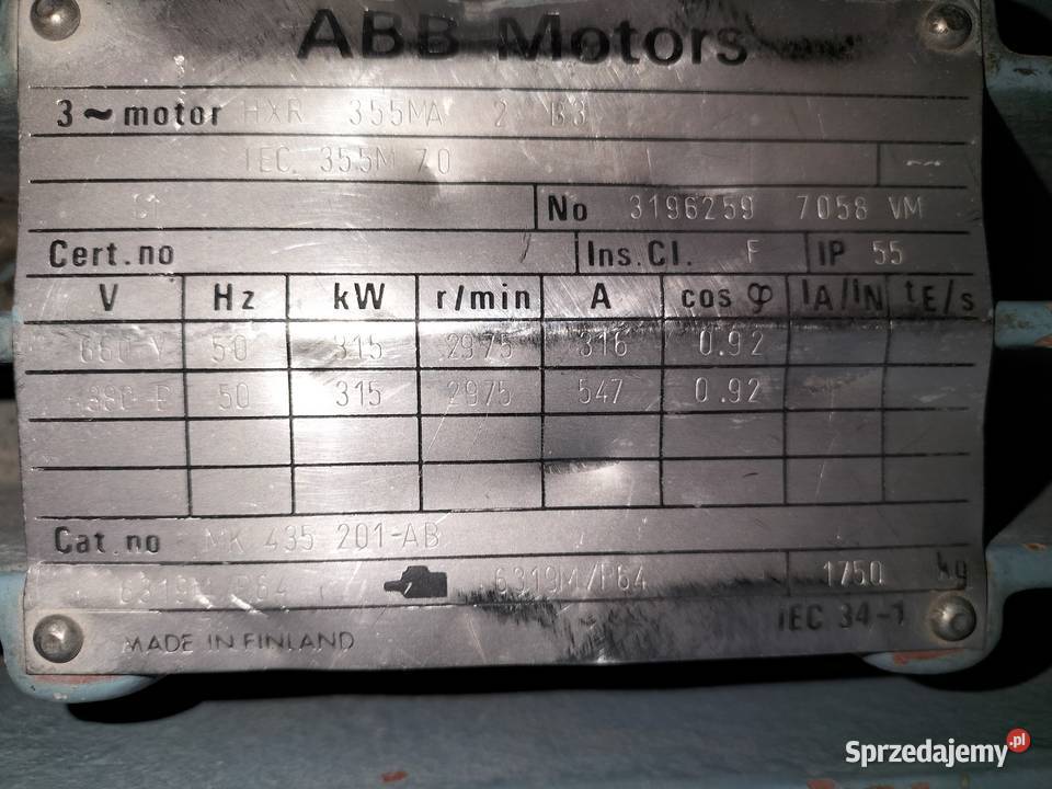 Silnik elektryczny 315kw Toruń