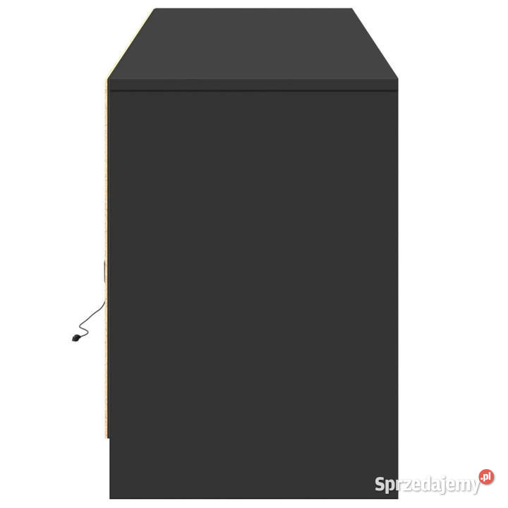 Szafka TV z LED czarna 180x34x50 materiał RTV Warszawa