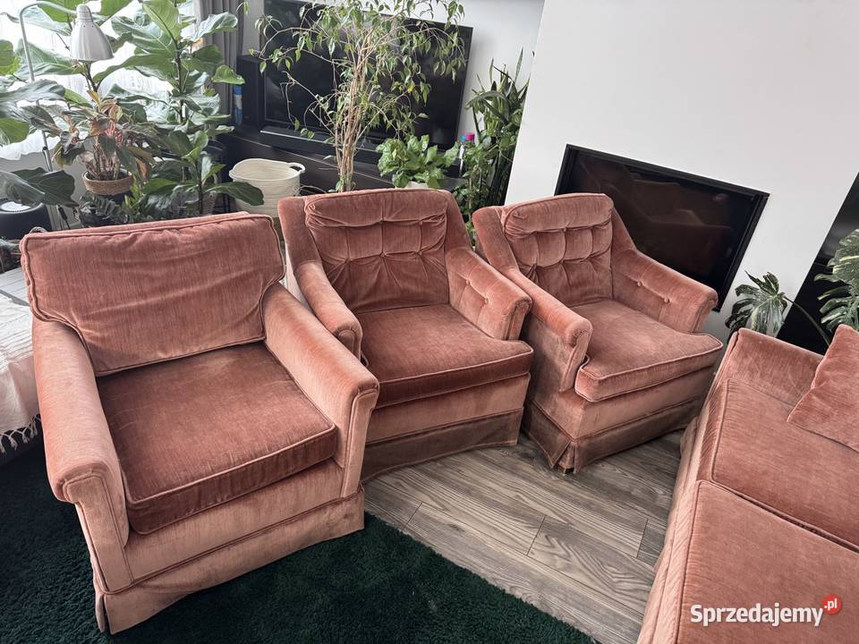 Vintage Sofa i trzy fotele Łomianki Dolne sprzedam