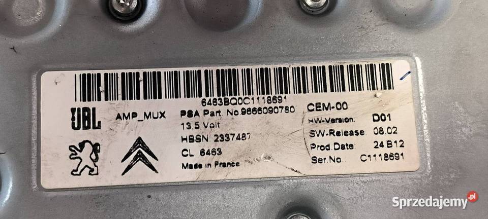 MODUŁ PEUGEOT 508 RXH 6463BQ0C1118691 Pozostałe Lipno