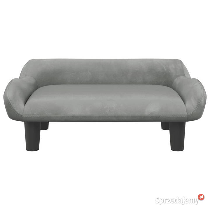 Sofa dzieci jasnoszara 70x40x24 aksamit mazowieckie Warszawa