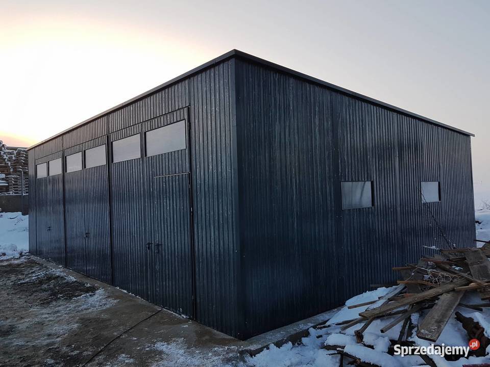 Blaszana montowana hala 157 m grafit matowy Kraków