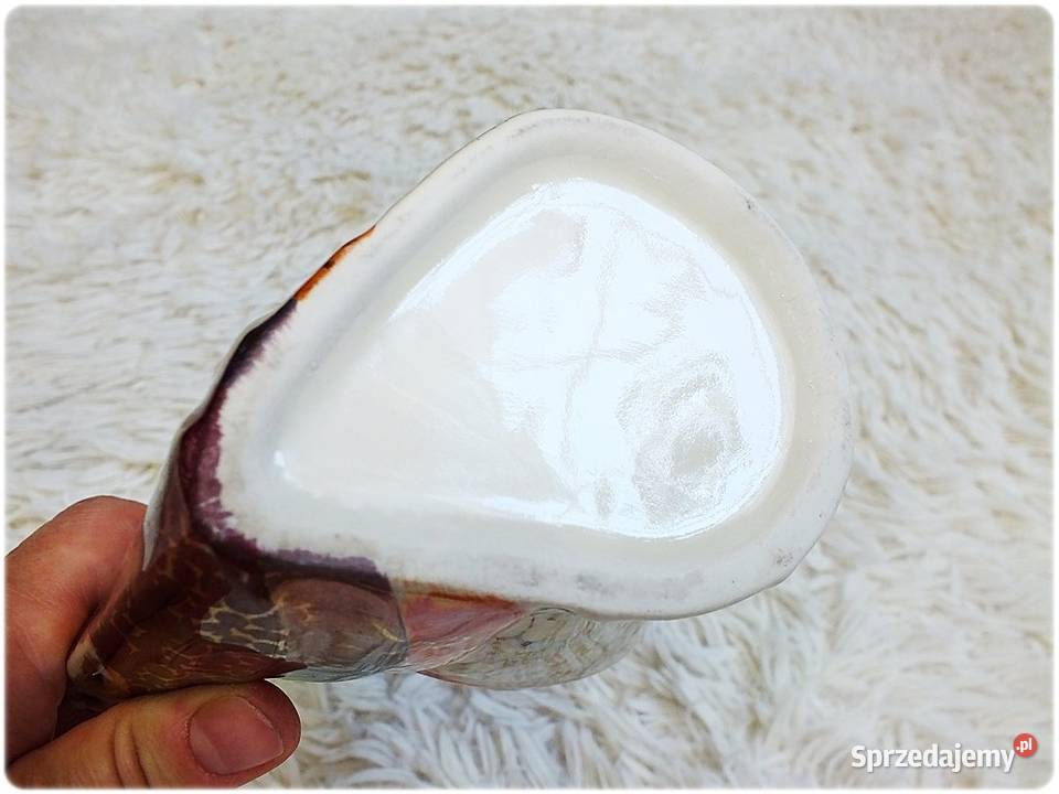 Kolorowy Kogut Stara Karafka 4 kieliszki z Porcelana i szkło Żary