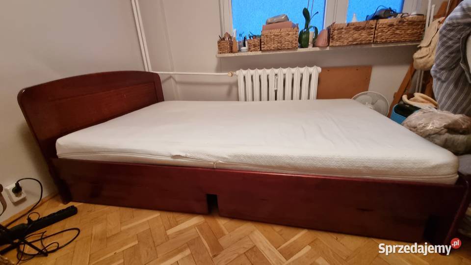 Solidne drewniane łóżko + stelaż + materac