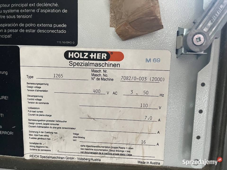 Piła pionowa HOLZHER 1265 SuperCut Wadowice