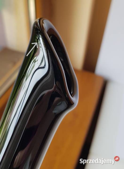 Wazon z liściem flet Ząbkowice kolorowe szkło Dąbrowa Górnicza