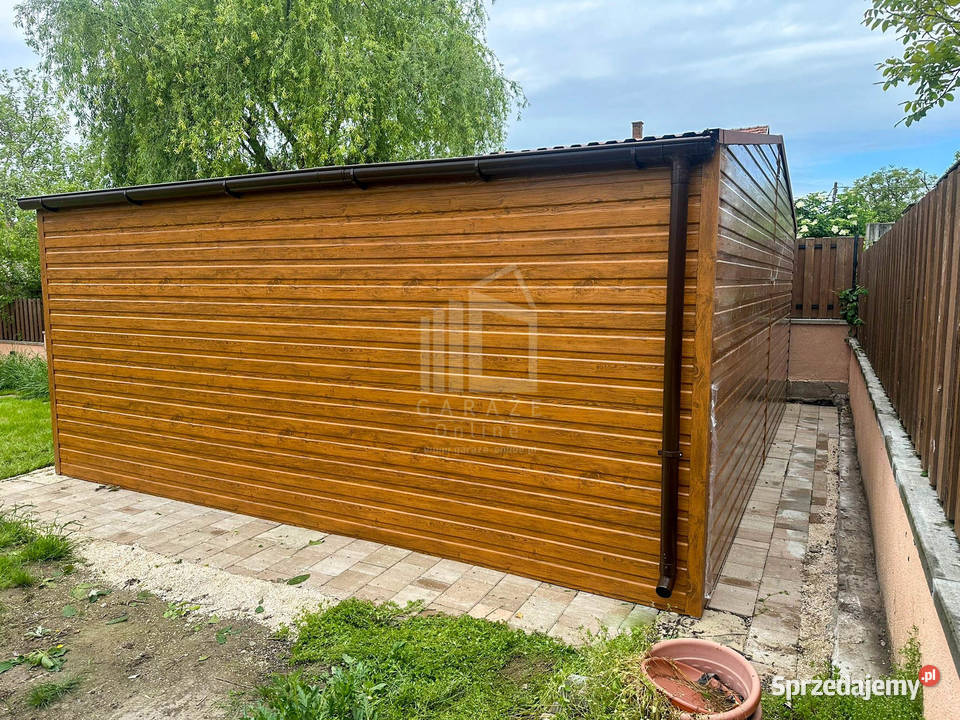 Garaż blaszany 62x6m brama uchylna drzwi rynna 416zł/m2 wielkopolskie