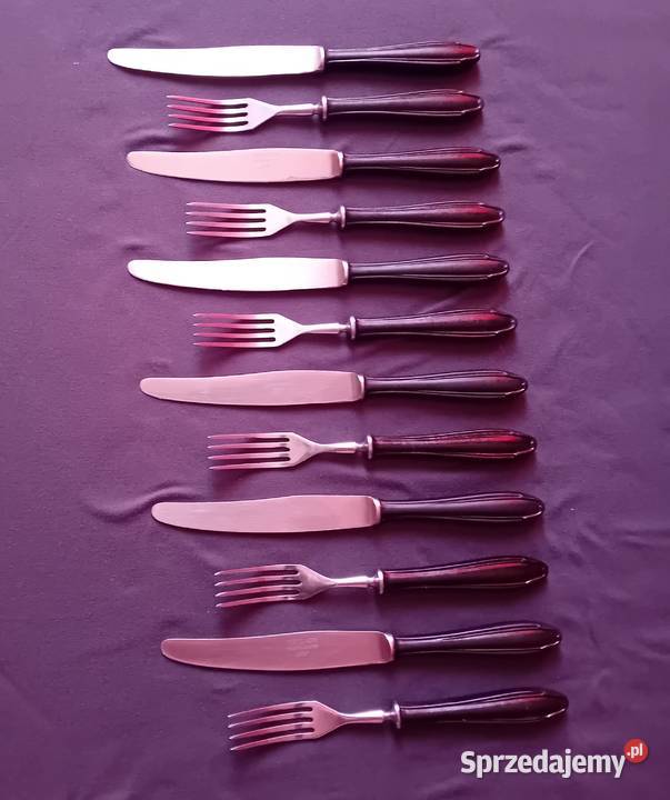 Komplet 6 widelców i 6 noży stołowych Gerlach z Koźminek