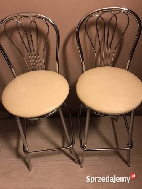 Sprzedam dwa hokery Venus Wood Chrome z kremowym 73cm Rybnik sprzedam