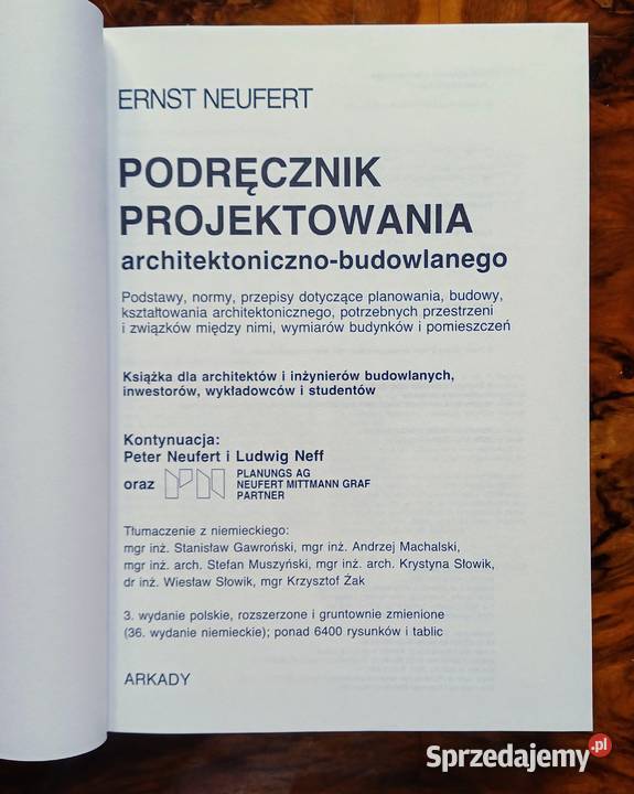 PODRĘCZNIK PROJEKTOWANIA architektoniczno Warszawa sprzedam