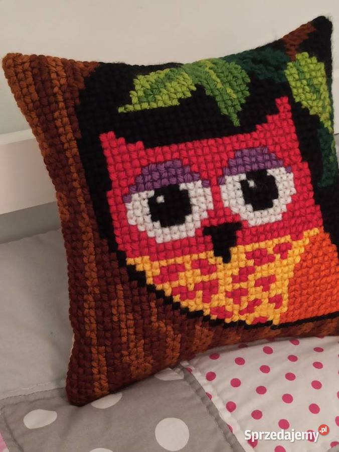 Poduszka Sówka haft krzyżykowy