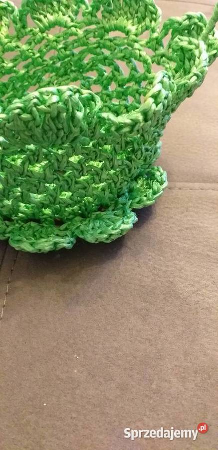 Koszyczek sznurkowy robiony na szydełku Rękodzieło mazowieckie Legionowo