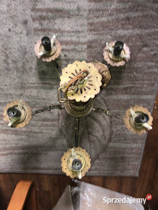 Żyrandol 5 ramienny stan Antyki śląskie Tarnowskie Góry