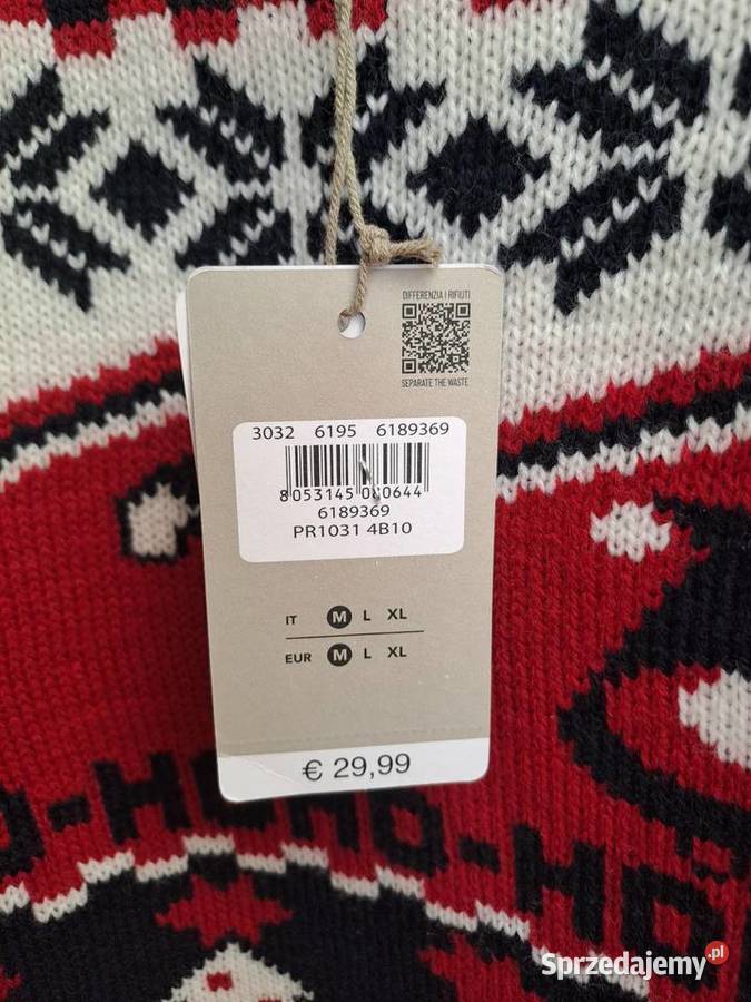 Sweter świąteczny dzianina kardigan J HartBros M