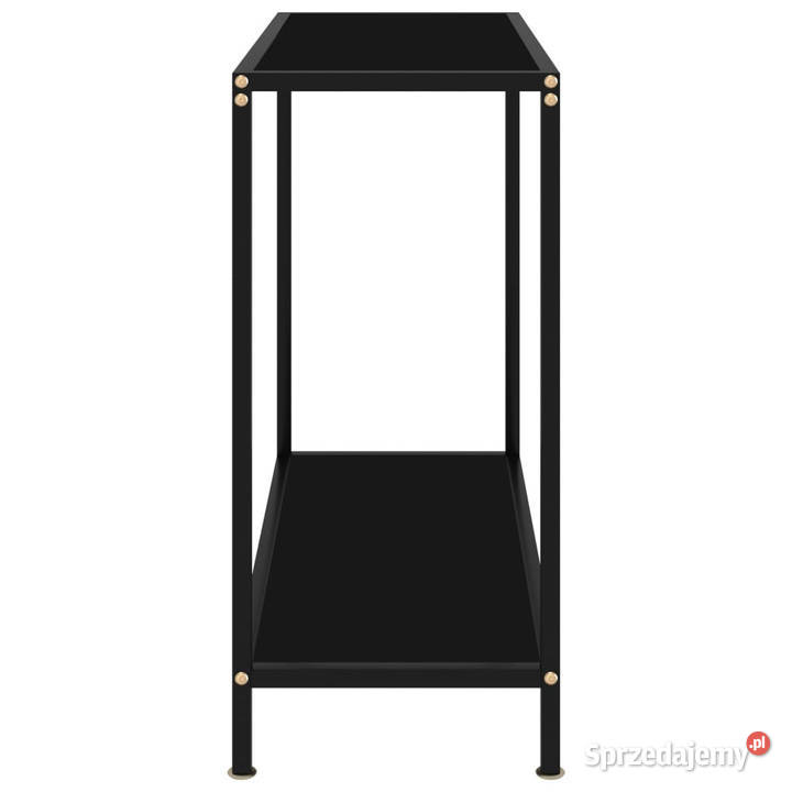 Stolik konsolowy czarny 80x35x75 szkło hartowane Warszawa