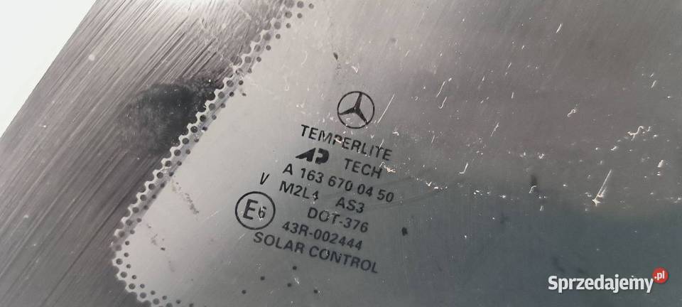 SZYBA PRAWY TYŁ MERCEDES ML W163 A1636700450 Lipno