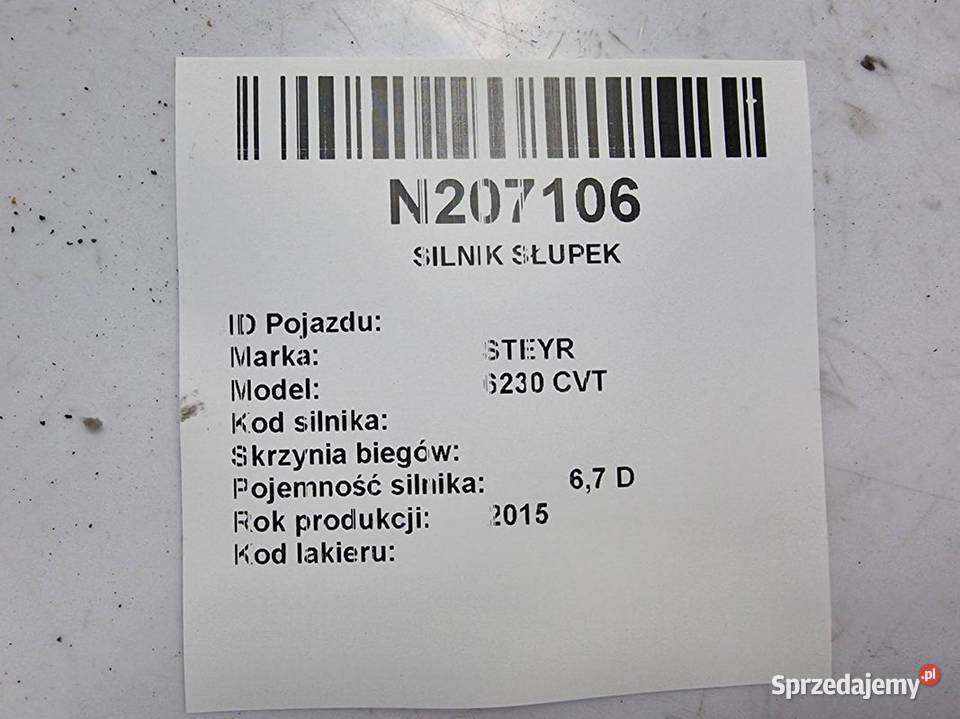 SILNIK SŁUPEK STEYR 6230 CVT T7 T8 Lipno