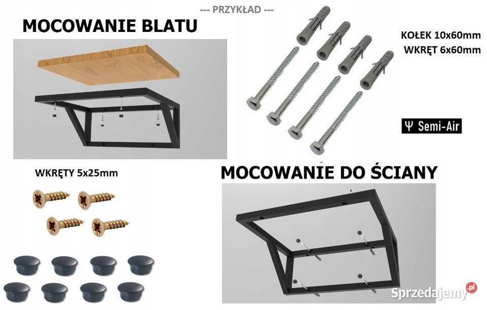 Stelaż konsola pod umywalkę wiszący stojący Jeżowe