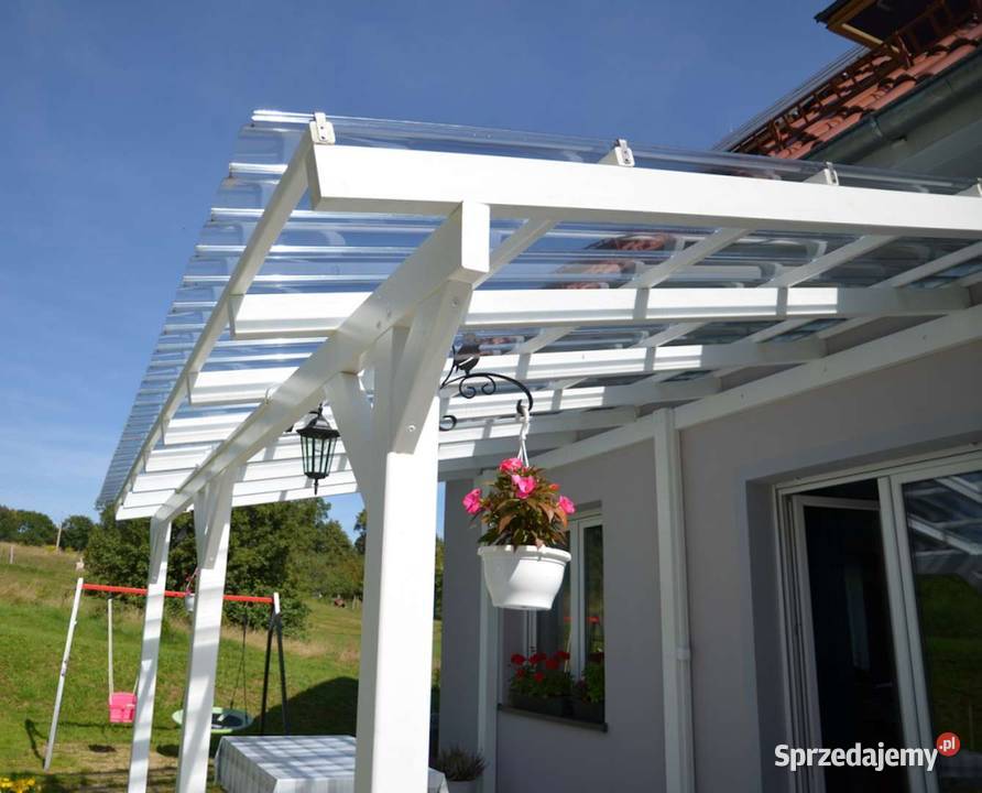 Drewniane zadaszenie tarasu 300x300 pergola dolnośląskie Rębiszów