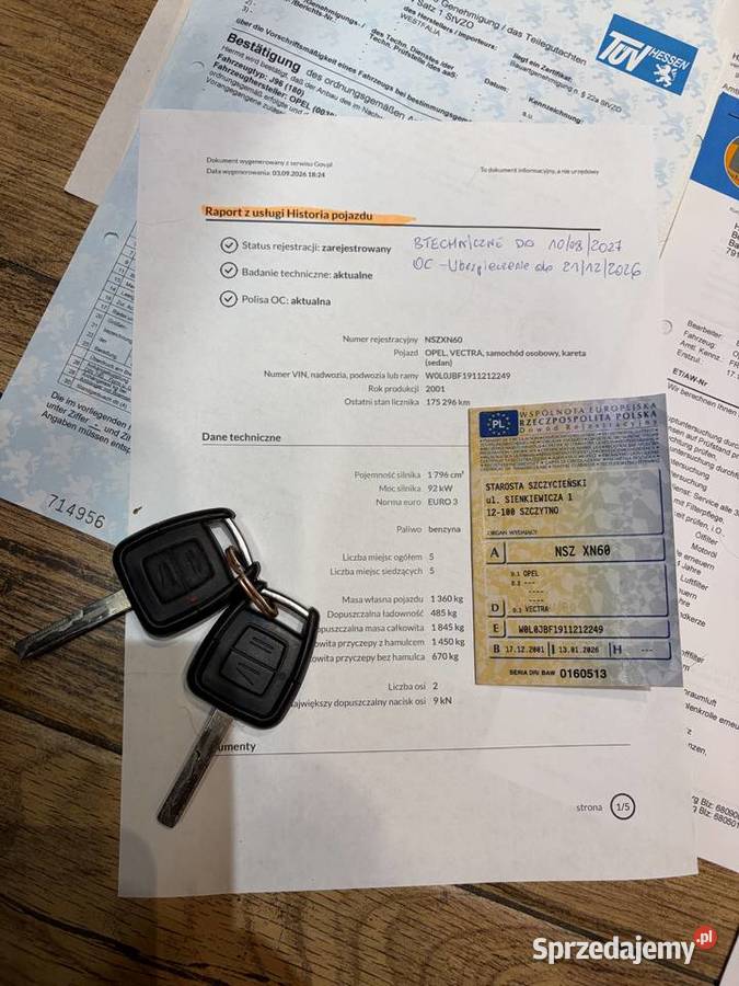 OPEL VECTRA Automat 18 Benzyna SERWISOWANY